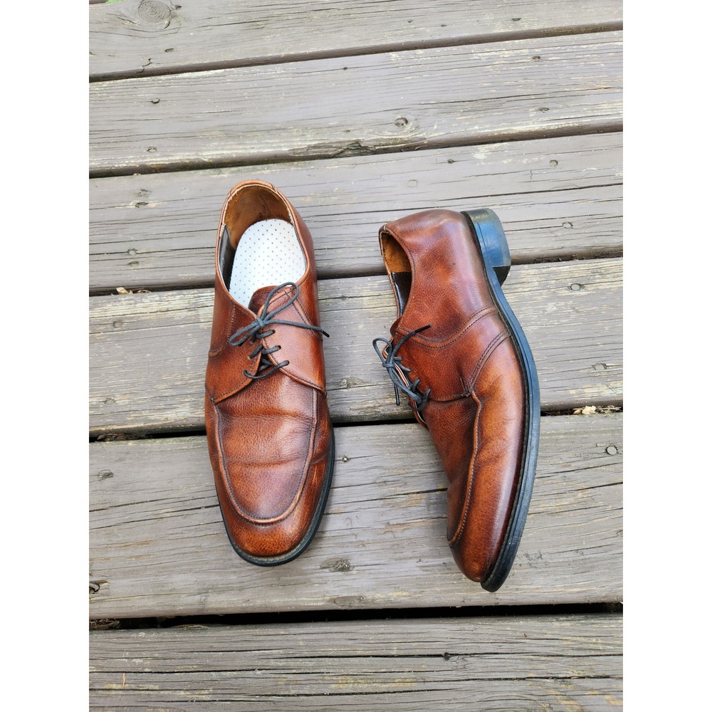 Union Made‎ Vintage Leather Derby Shoes Brown Moc Toe Biltrite Heel USA 10.5 D